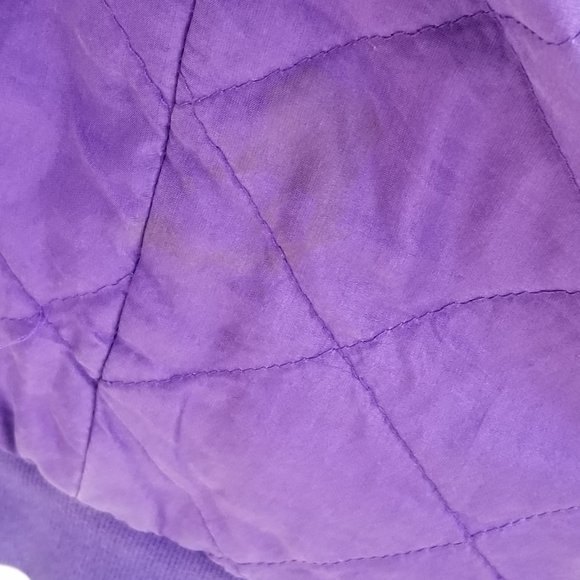 Vintage Silk Bomber Jacket- Purple Sz L - Picture 4 of 7